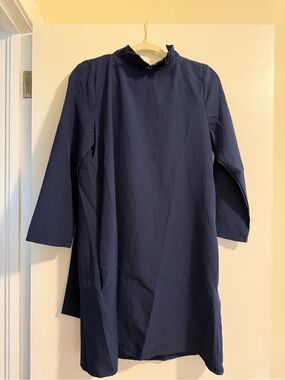 Classic Navy Mini Dress with Ruffle Collar